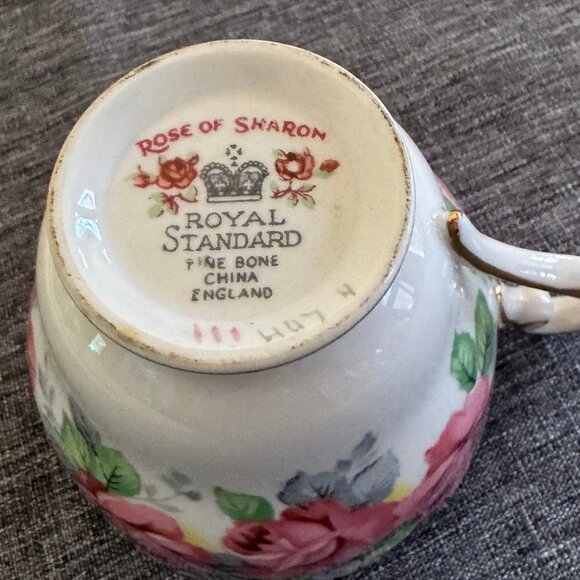 ROYAL STANDARD coffee cup & saucer Fine bone china England, "Rose of Sharon" - Picture 5 of 6
